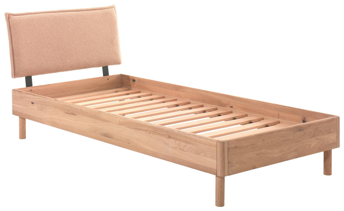 BETT 90/200 cm  in Naturfarben  - Eichefarben/Beige, MODERN, Holz/Textil (90/200cm) - MID.YOU