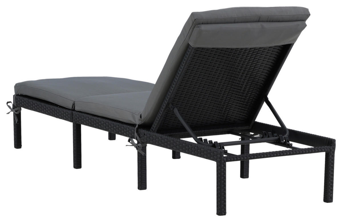 SONNENLIEGE 59/84/198 cm  - Schwarz, KONVENTIONELL, Kunststoff (59/84/198cm) - Gardenson