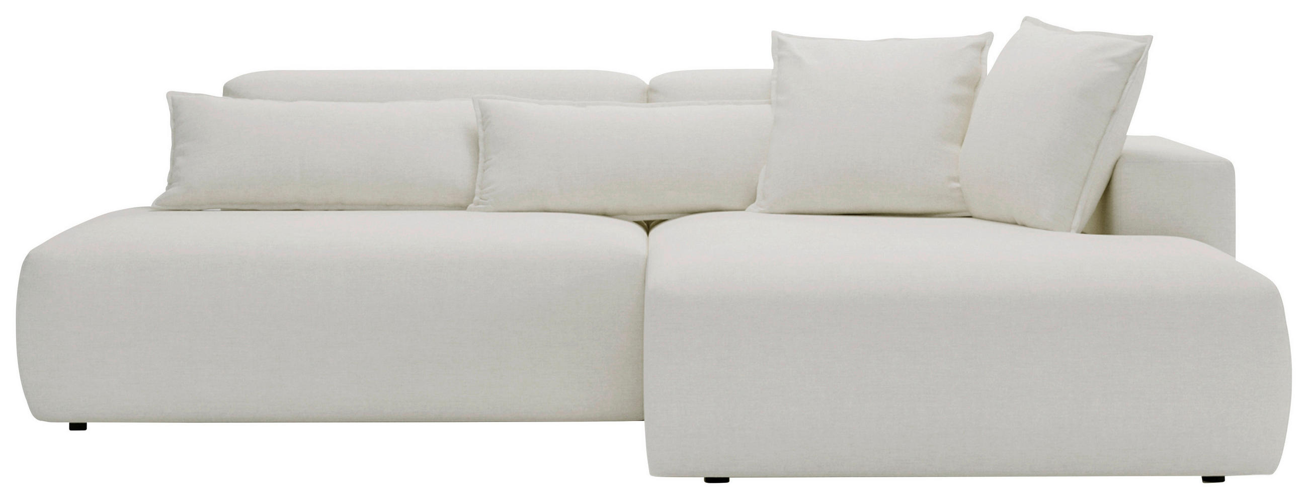 ECKSOFA ARTE Creme Chenille  - Creme/Schwarz, Design, Kunststoff/Textil (284/160cm) - Livetastic