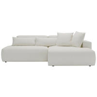 ECKSOFA ARTE Creme Chenille  - Creme/Schwarz, Design, Kunststoff/Textil (284/160cm) - Livetastic