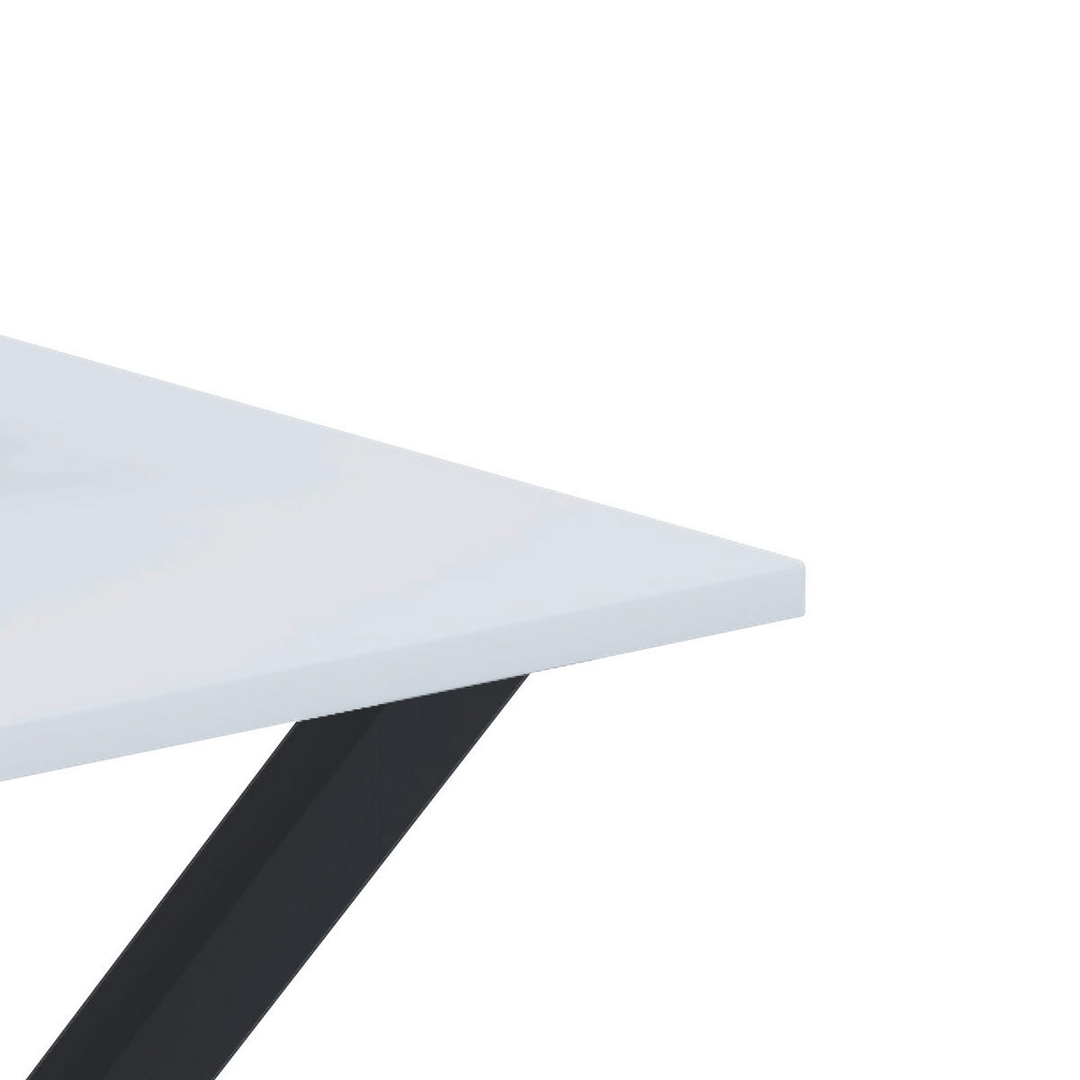 SCHREIBTISCH 140/80/76 cm  in Schwarz, Weiss  - Weiss/Schwarz, Modern, Holzwerkstoff/Metall (140/80/76cm) - MID.YOU