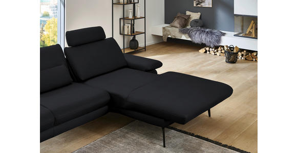 ECKSOFA in Echtleder Anthrazit 310/180 cm - Anthrazit/Schwarz, Design, Leder/Metall (310/180cm) - Dieter Knoll