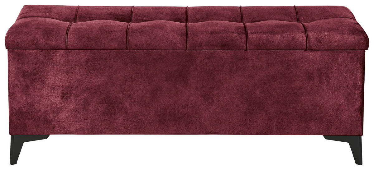 BETTBANK 139/58/50 cm   - Bordeaux/Schwarz, Konventionell, Kunststoff/Textil (139/58/50cm) - Modante