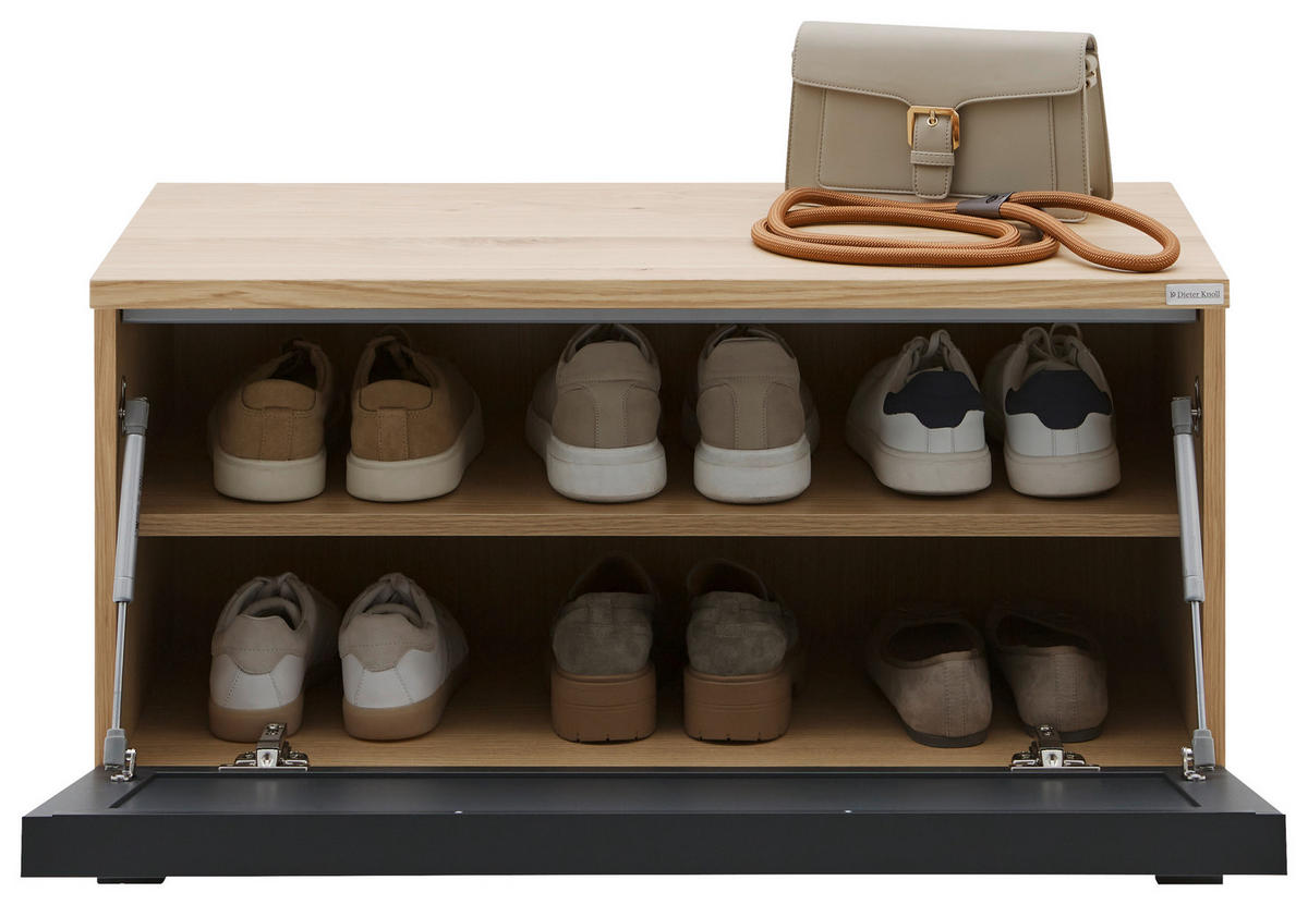 GARDEROBE 4-teilig  in 180/193/37 cm  - Eichefarben/Weiß, Design, Glas/Holz (180/193/37cm) - Dieter Knoll