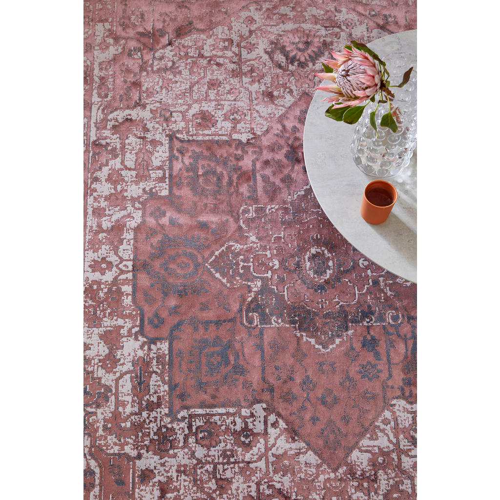 Thumbnail - Schöner Wohnen Webteppich Velvet 6665/59 D.195 015, Altrosa, Textil, rechteckig, 200x290 cm, für Fußbodenheizung geeigne...