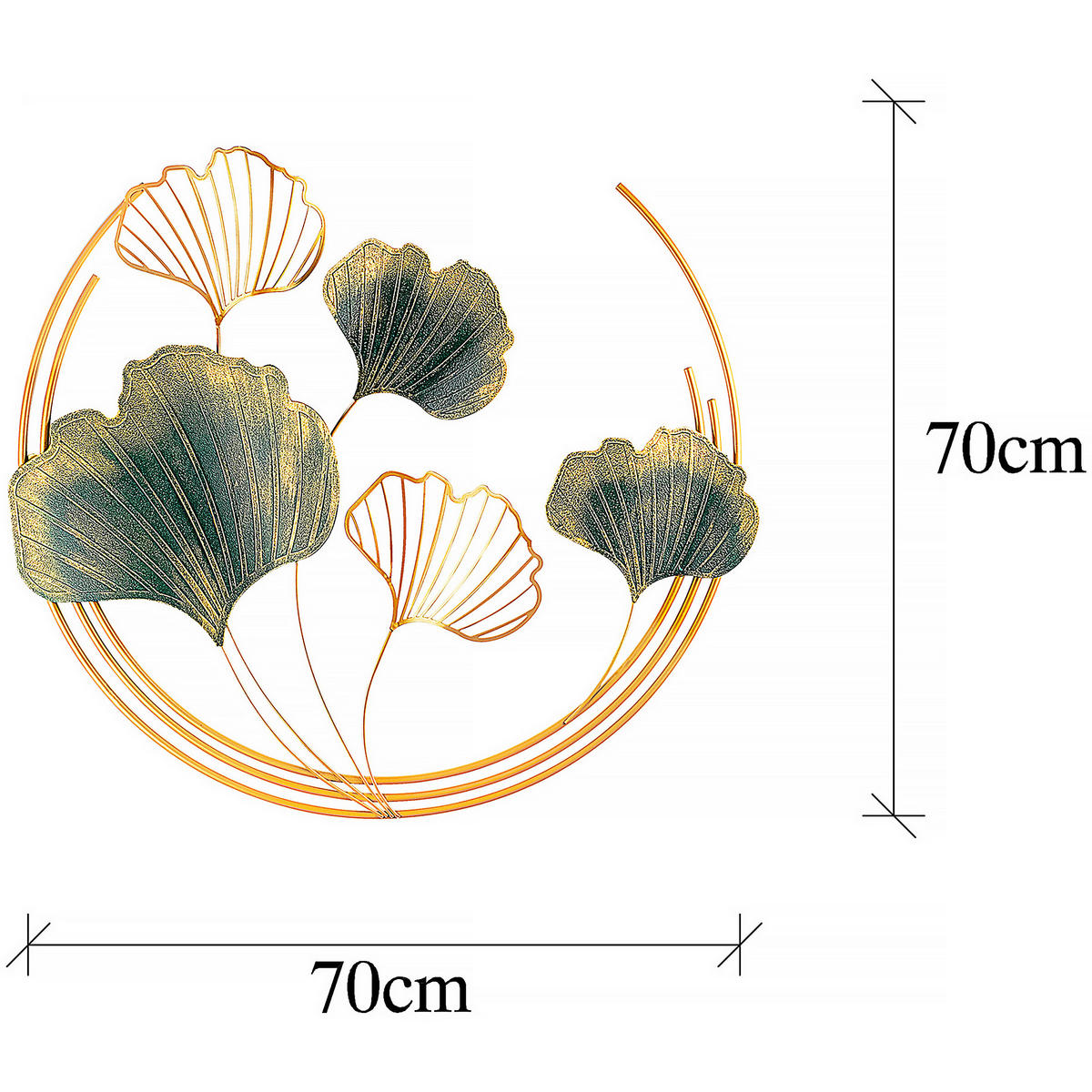 METALLBILD  - Goldfarben/Grün, Basics, Metall (70/70cm)