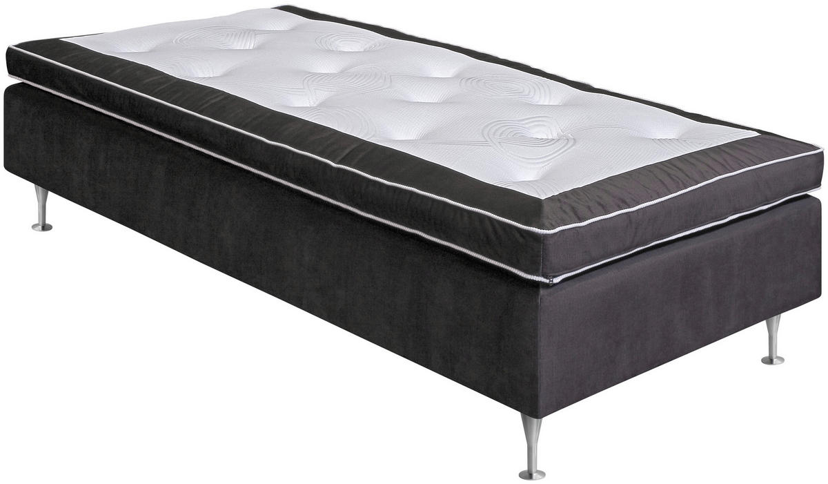 RAMSÄNG 105/200 cm  i mörkgrå  - mörkgrå/aluminiumfärg, Klassisk, metall/trä (105/200cm) - Best Price