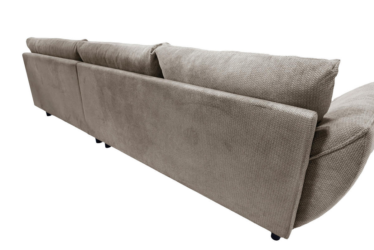 ECKSOFA in Struktur Hellbraun  - Hellbraun/Beige, Design, Textil/Metall (324/205cm) - Livetastic