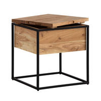 BEISTELLTISCH in Holz 47/47/51,5 cm  - Schwarz/Akaziefarben, Design, Holz/Metall (47/47/51,5cm) - Livetastic