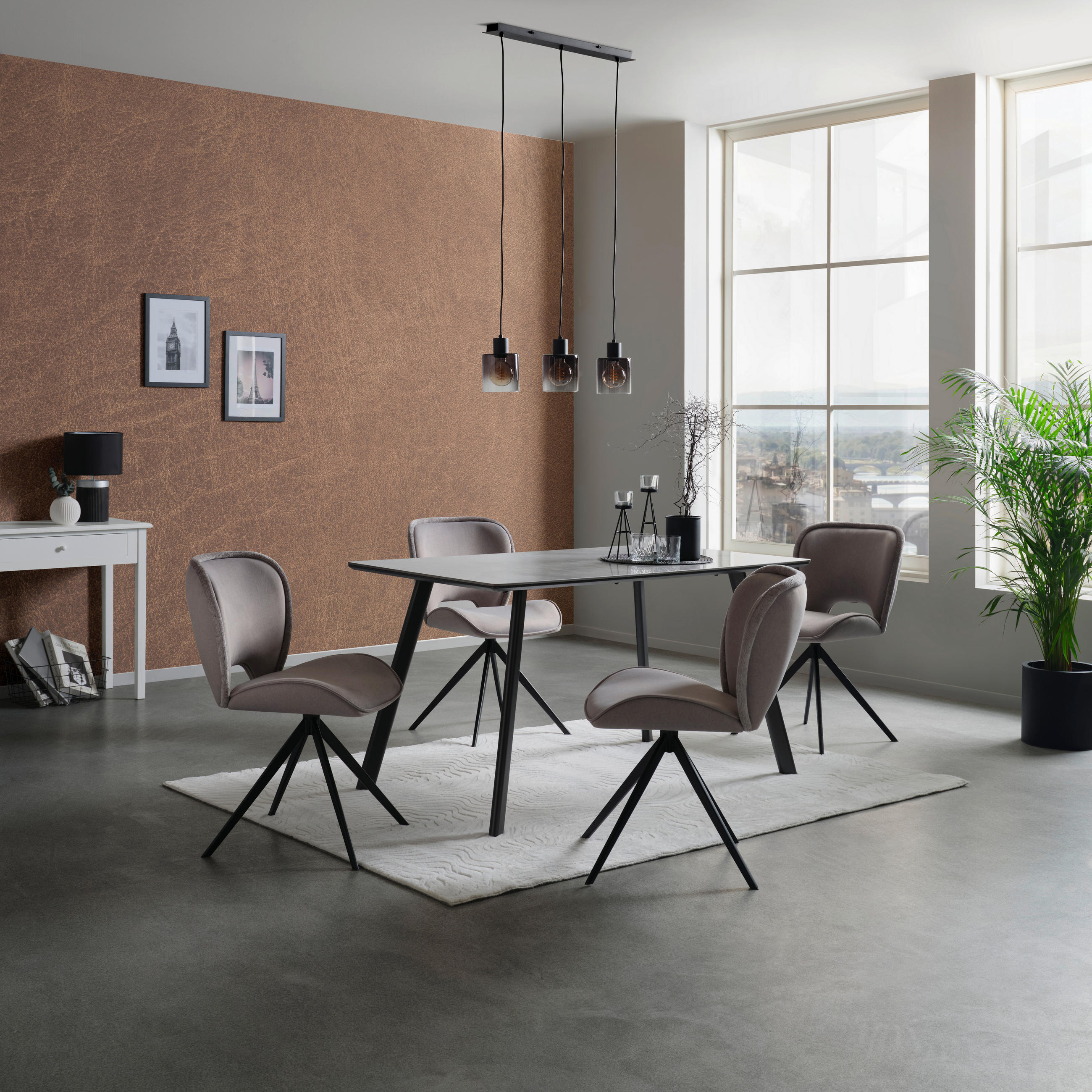 STUHL  in Eisen Mikrofaser Holz, Metall, Textil  - Schwarz/Grau, MODERN, Holz/Textil (60/82.5/49.5cm) - Livetastic