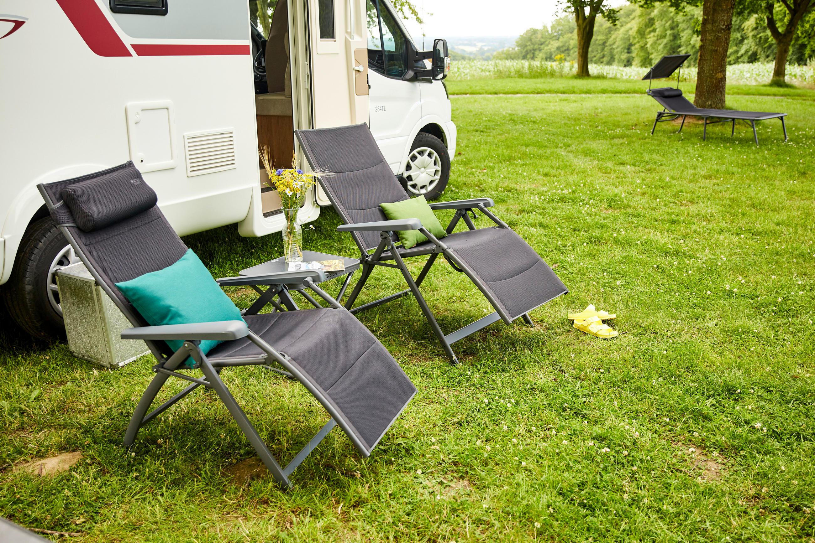 GARTEN-RELAXSESSEL Aluminium  - Anthrazit, KONVENTIONELL, Textil/Metall (69/124/84cm) - Siena Garden