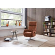 RELAXSESSEL in Leder Cognac  - Edelstahlfarben/Cognac, Design, Leder/Metall (70/124/85cm) - Cantus