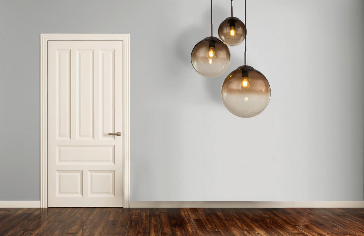 HÄNGELEUCHTE VARUS 51/120 cm   - Bernsteinfarben/Braun, Design, Glas/Metall (51/120cm) - Globo