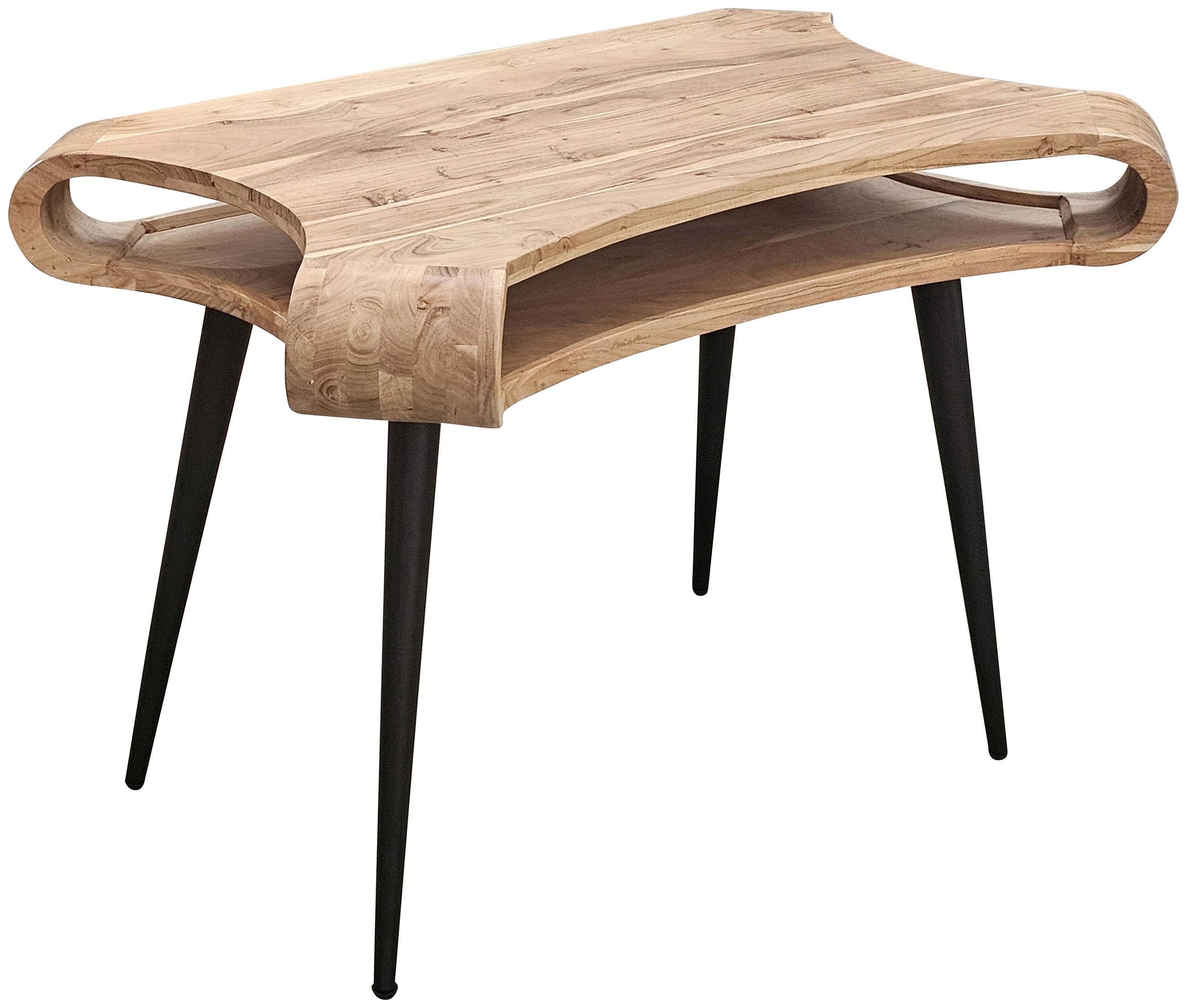 SKRIVBORD 120/80/70 cm  i svart, akaciefärgad  - svart/akaciefärgad, Modern, metall/trä (120/80/70cm) - Landscape