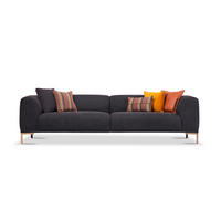 VIERSITZER-SOFA in Leinenoptik Anthrazit  - Anthrazit/Messingfarben, Design, Textil/Metall (286/74/98cm) - Livetastic