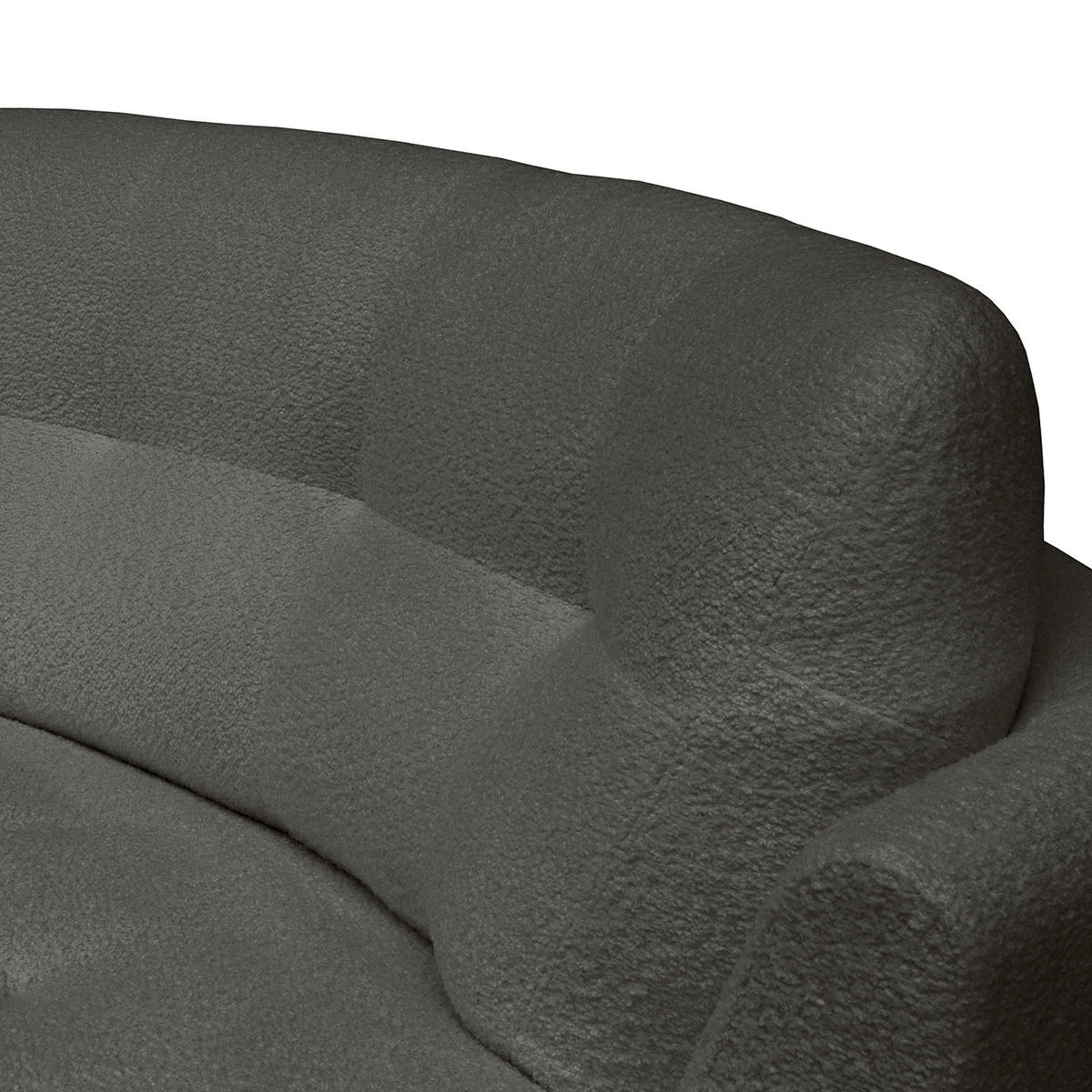 ECKSOFA in Bouclé Anthrazit  - Weiss/Anthrazit, Design, Kunststoff/Textil (113/300cm) - Livetastic
