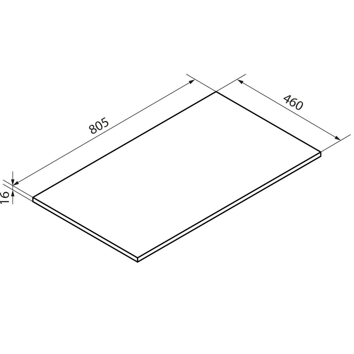 WASCHTISCHPLATTE 80,5/1,6/46 cm  - Grau, MODERN, Holzwerkstoff (80,5/1,6/46cm) - Voleo