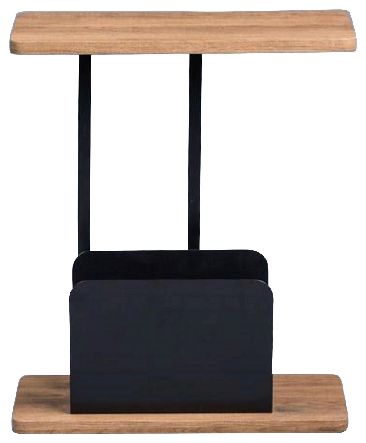 BEISTELLTISCH 20/50/60 cm Schwarz, Eichefarben rechteckig  - Eichefarben/Schwarz, Design, Holzwerkstoff/Metall (20/50/60cm)