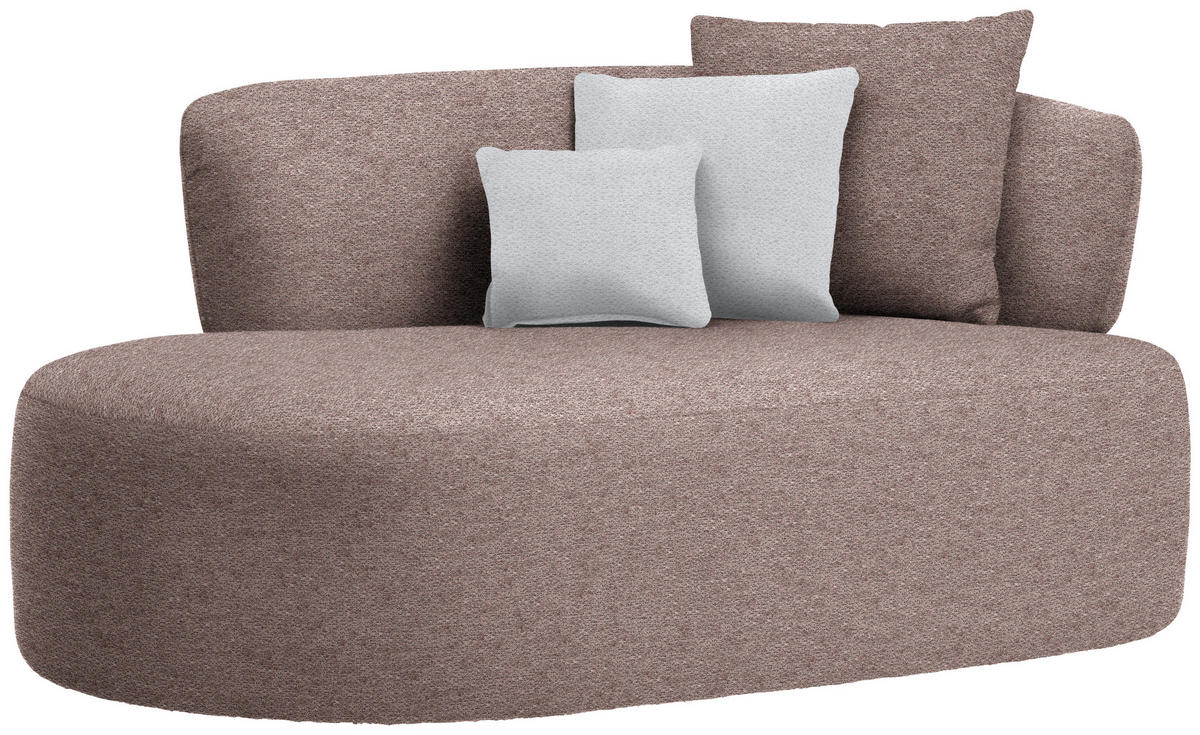 RÉCAMIERE in Chenille Hellgrau, Rotbraun  - Rotbraun/Hellgrau, MODERN, Kunststoff/Textil (166/86/105cm) - Hom`in