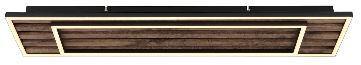 STROPNA LED-SVETILKA  WOODY  1750 lm 3000 K 230 V  - črna/bela, Natur, kovina/umetna masa (80/20/6cm) - Globo