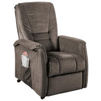 FERNSEHSESSEL in Velours Braun  - Schwarz/Braun, Design, Kunststoff/Textil (77/107/88cm) - Livetastic