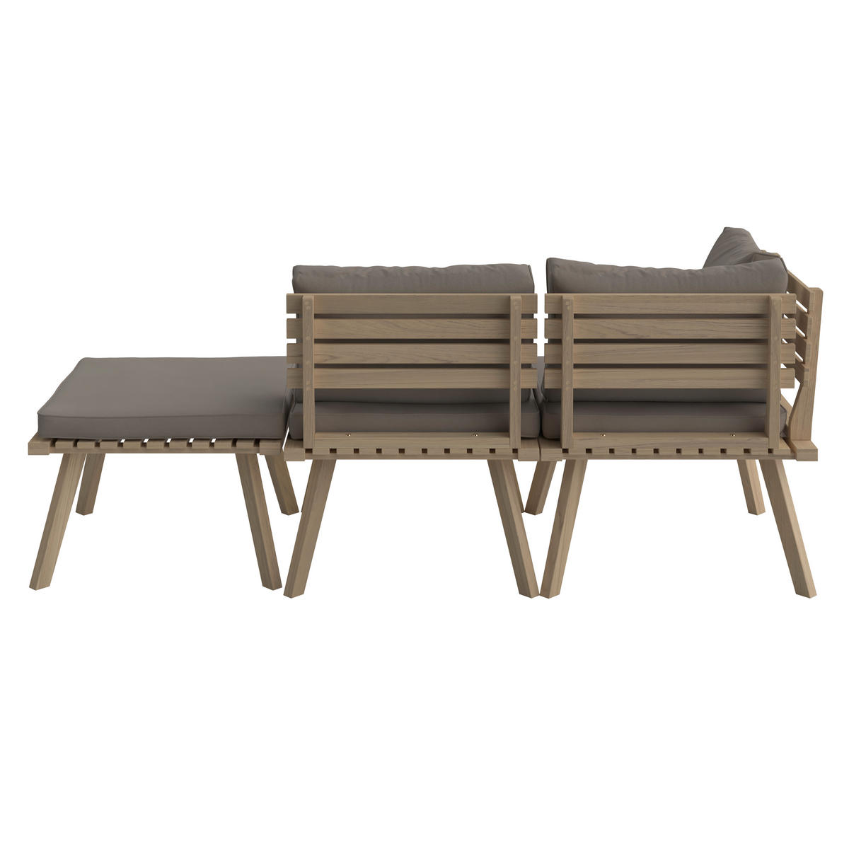 GARTENSET Webstoff Akazie massiv  - Akaziefarben/Grau, Basics, Holz/Textil (186/60cm) - Ambia Garden