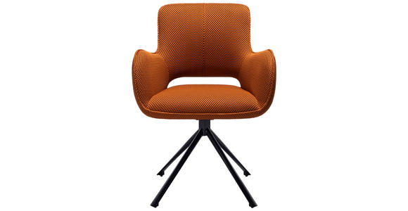 ARMLEHNSTUHL in Eisen Netz - Rostfarben/Schwarz, Design, Textil/Metall (61/85/61cm) - Novel