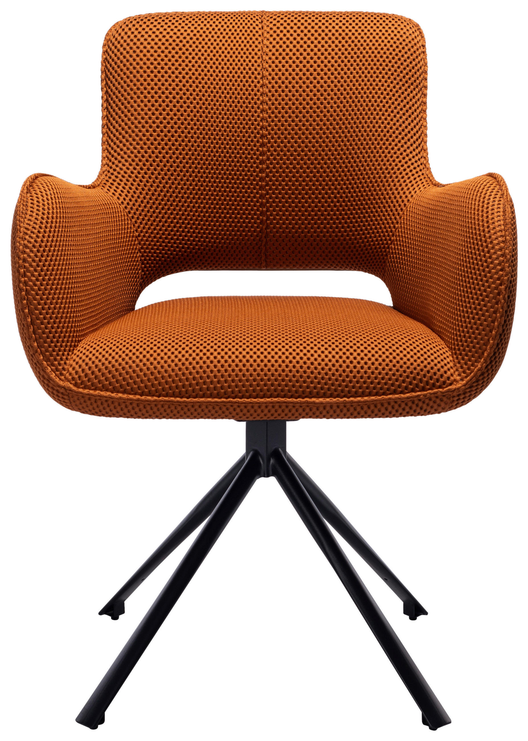 ARMLEHNSTUHL  in Eisen Netz  - Rostfarben/Schwarz, Design, Textil/Metall (61/85/61cm) - Novel