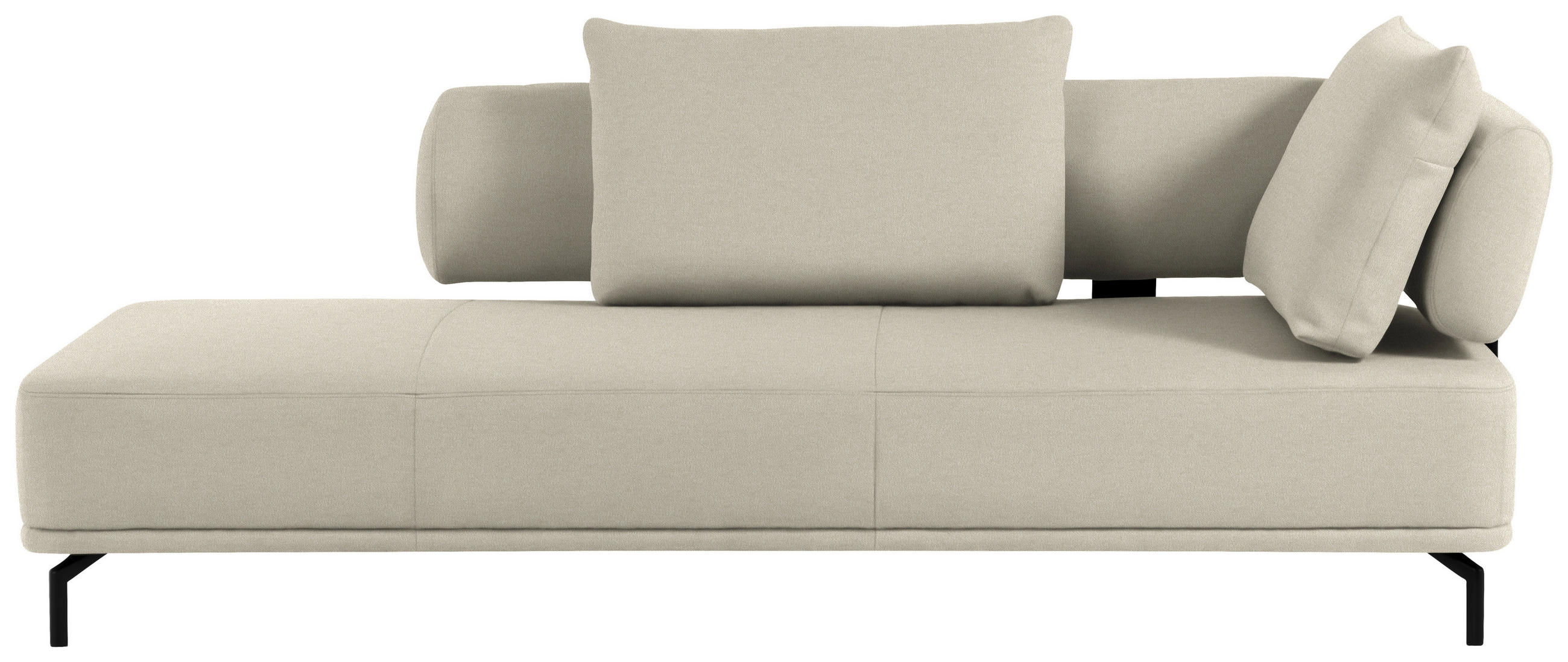 RÉCAMIERE in Flachgewebe Creme - Creme/Schwarz, Design, Textil/Metall (227/89/101cm) - Dieter Knoll