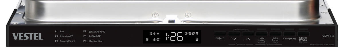 GESCHIRRSPÜLER VSV45-6  - Silberfarben, Basics, Kunststoff/Metall (44,8/82,0/55,0cm) - Vestel