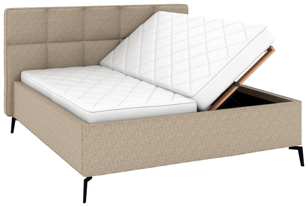 POLSTERBETT Bettkasten, motorische Verstellbarkeit, Fernbedienung, Lattenroste, Matratzen 180/200 cm  in Braun  - Schwarz/Weiß, KONVENTIONELL, Holz/Textil (180/200cm) - Musterring