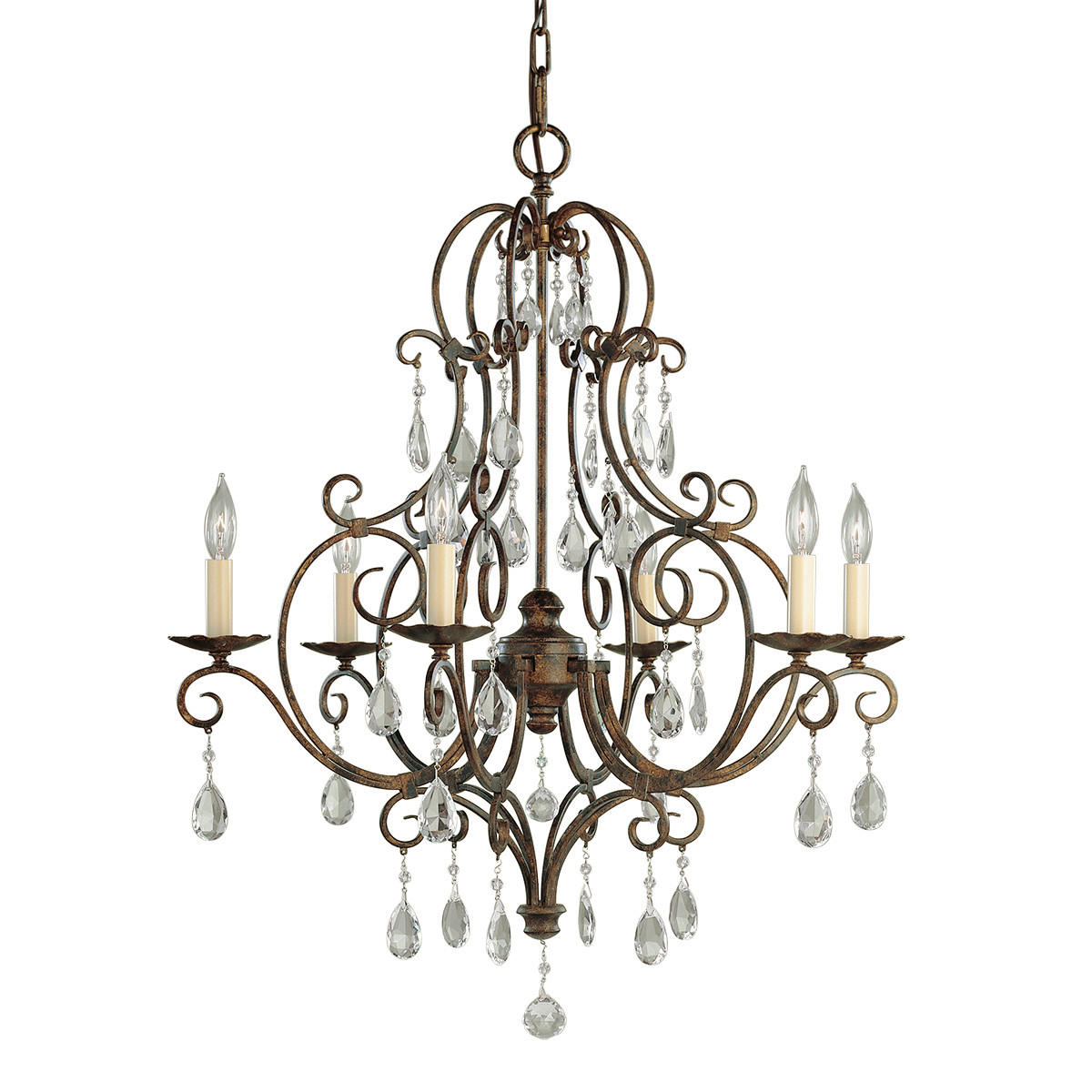 TAKKRONA Elstead Chateau 63.8/68.3 cm  - bronsfärgad, Klassisk, metall/glas (63.8/68.3cm) - Elstead Lighting