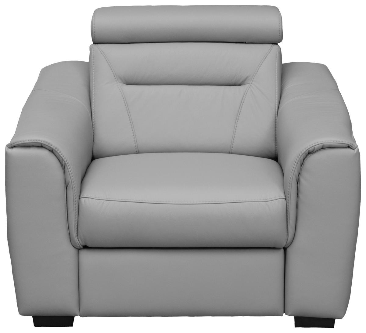 RELAXSESSEL in Textil, Leder Platinfarben  - Platinfarben/Wengefarben, Design, Leder/Holz (100/104/102cm) - Celina Home