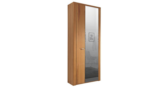 GARDEROBENSCHRANK 74/200/40 cm - Buchefarben/Alufarben, KONVENTIONELL, Glas/Holz (74/200/40cm) - Venda