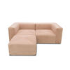 ECKSOFA in Cord, Mikrofaser Rosa, Roségold   - Roségold/Schwarz, Design, Kunststoff/Textil (216/69/193cm) - MID.YOU
