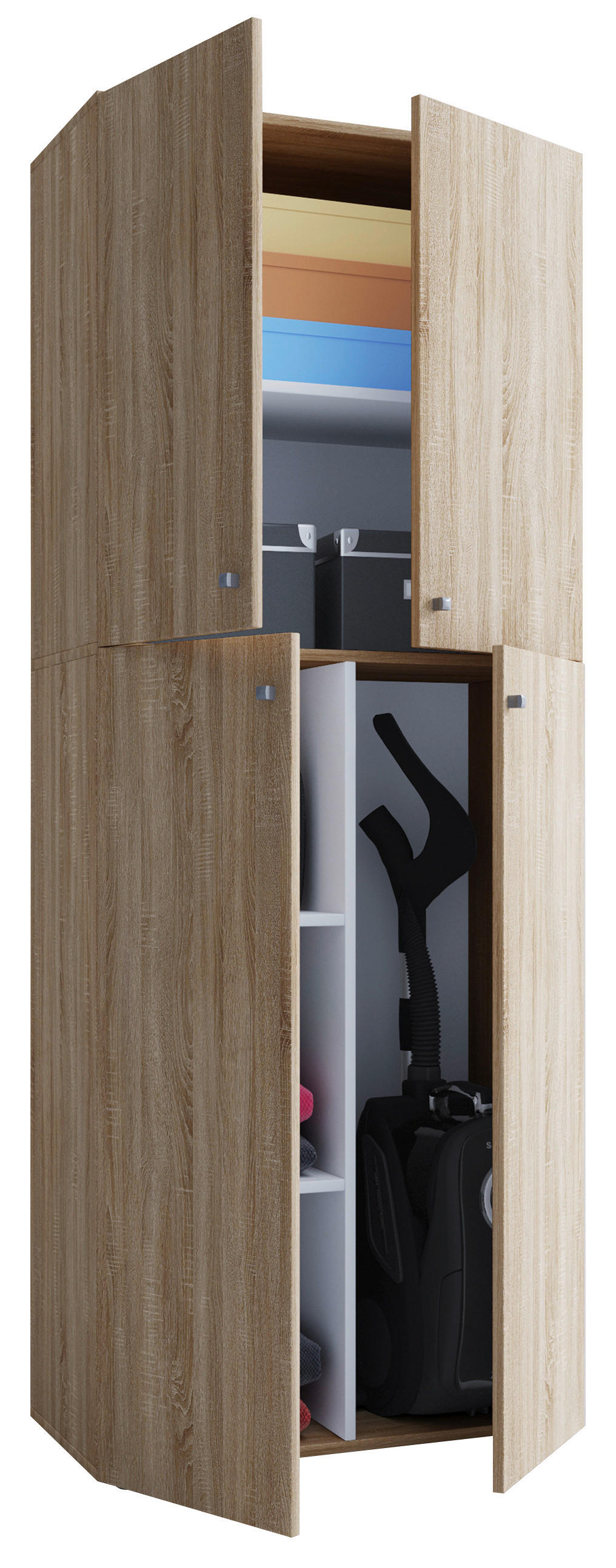 MEHRZWECKSCHRANK 70/182/37 cm  in Eichefarben  - Eichefarben/Weiß, KONVENTIONELL, Holzwerkstoff (70/182/37cm) - MID.YOU