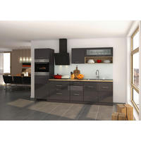 KÜCHENLEERBLOCK 290 cm   in Graphitfarben  - Silberfarben/Graphitfarben, MODERN, Holzwerkstoff/Metall (290cm) - Held