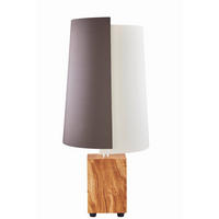 TISCHLEUCHTE 24/51,5 cm   - Creme/Braun, Basics, Holz/Textil (24/51,5cm) - Herzblut