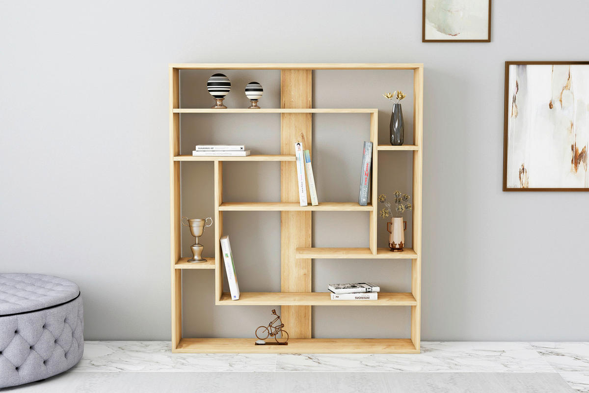 REGAL  114/132/22 cm Eichefarben  - Eichefarben, Design, Holzwerkstoff (114/132/22cm) - Livetastic