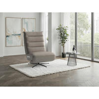 RELAXSESSEL EVE E Echtleder Kopfteilverstellung, Rücken echt    - Schwarz/Grau, Basics, Leder/Metall (80/109/98cm) - Sit & More