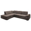 ECKSOFA  in Mikrofaser Graubraun  260/312 cm  - Chromfarben/Graubraun, Design, Textil/Metall (260/312cm) - Beldomo Style