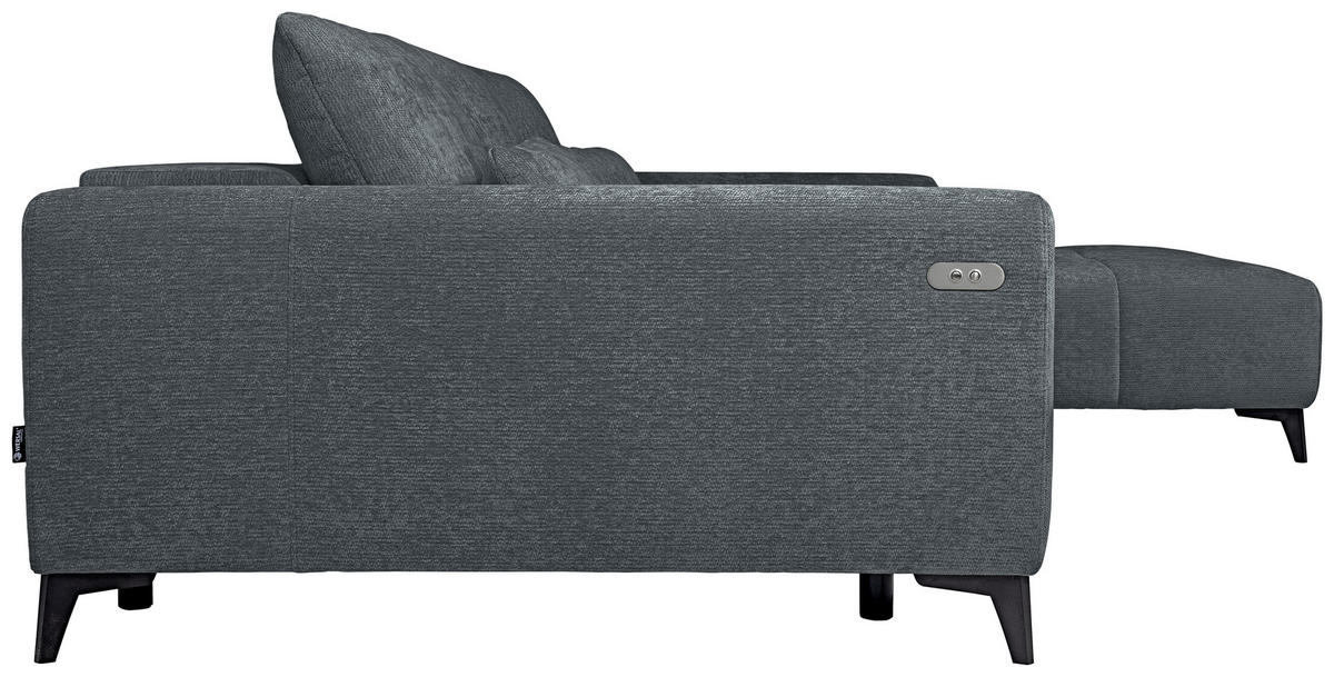 ECKSOFA  in Chenille Grau  279/222 cm  - Schwarz/Grau, KONVENTIONELL, Kunststoff/Textil (279/222cm) - Hom`in