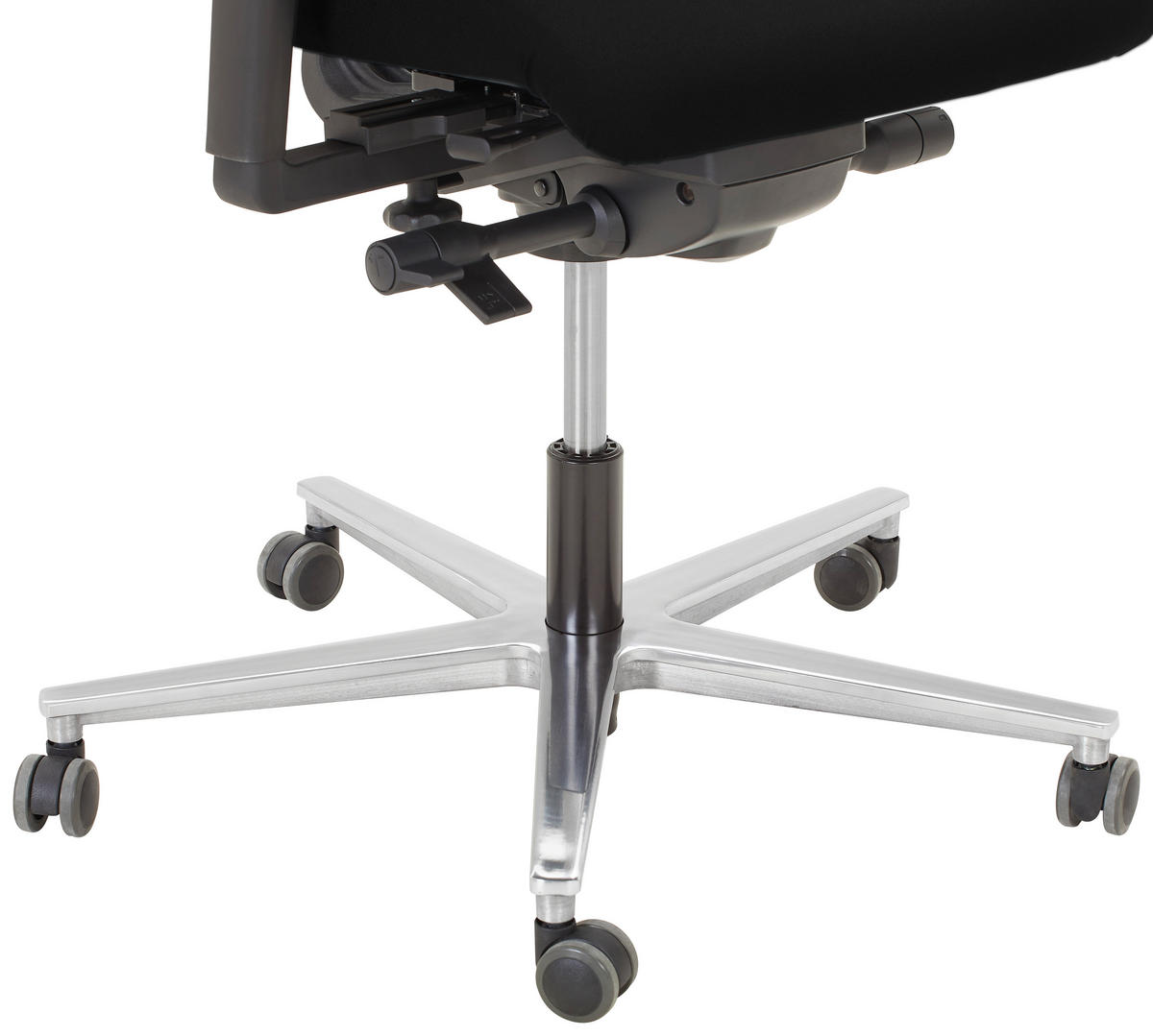 DREHSTUHL Schwarz, Alufarben  - Schwarz/Alufarben, KONVENTIONELL, Kunststoff/Textil (63/105/46cm) - Dieter Knoll