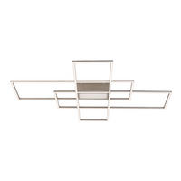 STROPNÍ LED SVÍTIDLO, 100/75/7,5 cm - barvy niklu, Design, kov/plast (100/75/7,5cm) - Novel