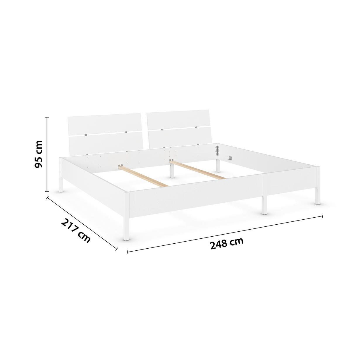 BETT 240/200 cm  in Weiss   - Weiss, Modern, Holzwerkstoff (240/200cm) - Rauch Möbel