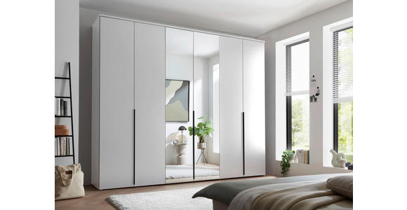 DREHTÜRENSCHRANK  in Weiß  - Schwarz/Weiß, MODERN, Glas/Holzwerkstoff (270/225/52cm) - Carryhome
