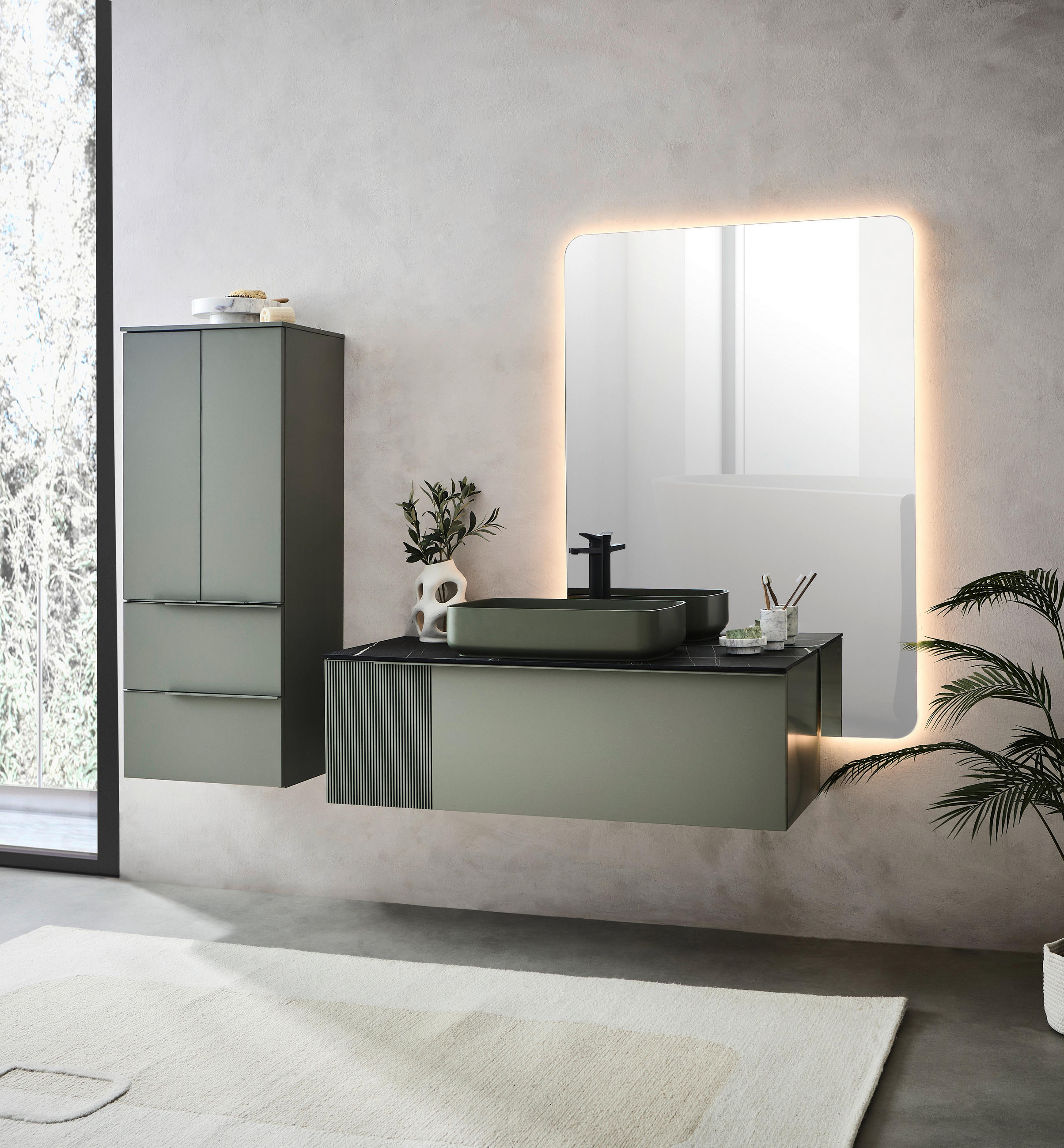 BADEZIMMERSPIEGEL 95/136/3 cm  - Silberfarben, KONVENTIONELL, Glas (95/136/3cm) - Dieter Knoll