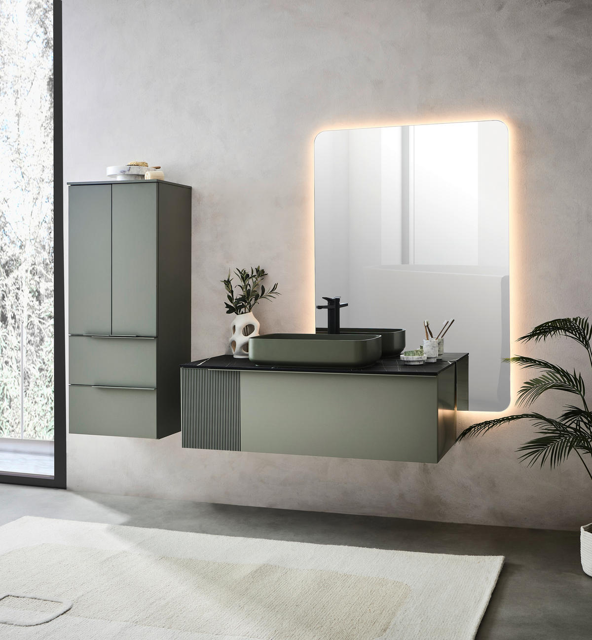 BADEZIMMERSPIEGEL 95/136/3 cm  - Silberfarben, KONVENTIONELL, Glas (95/136/3cm) - Dieter Knoll