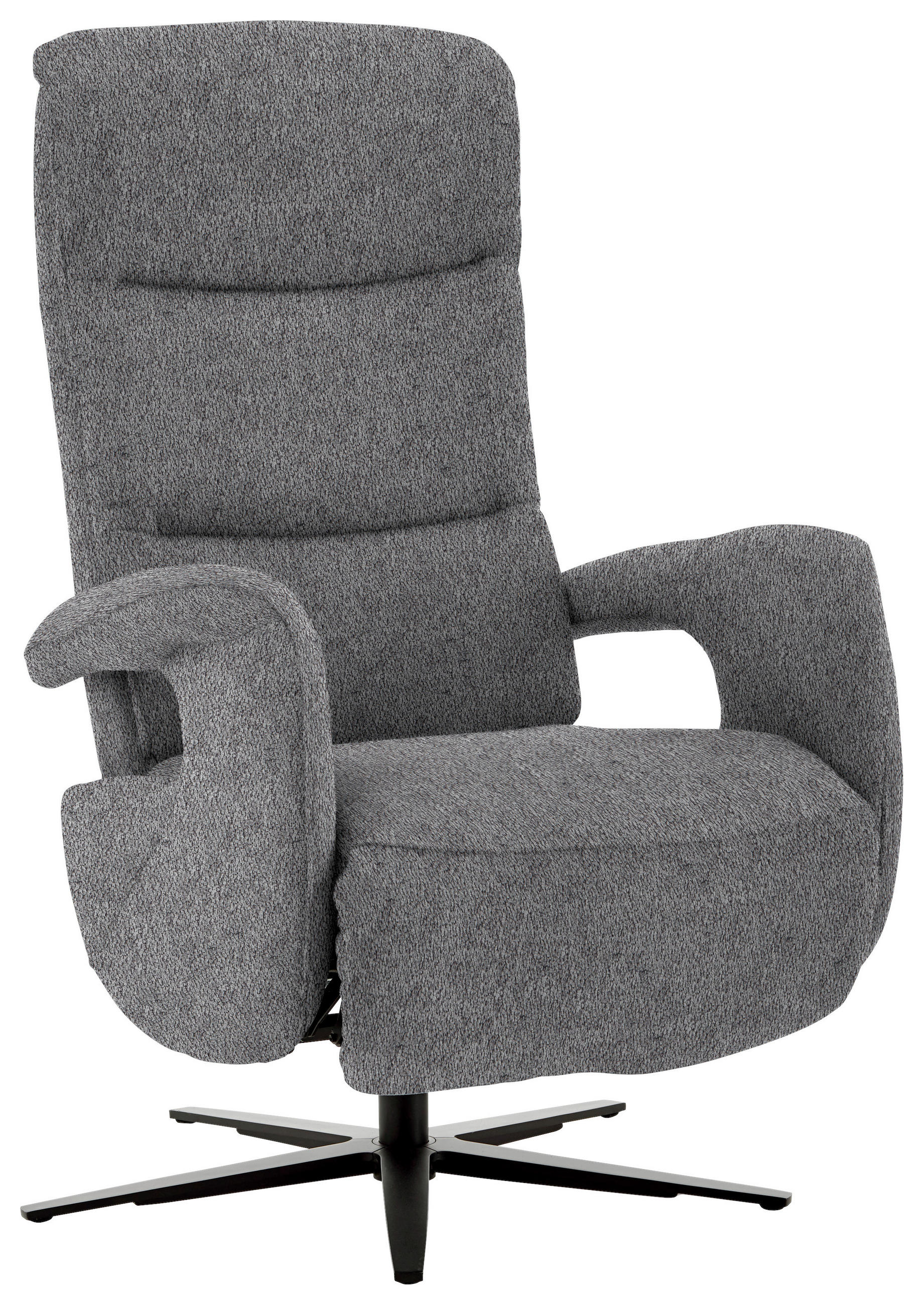 RELAXSESSEL Textil Grau  - Schwarz/Grau, Design, Textil/Metall (71/112/83cm) - Beldomo Style