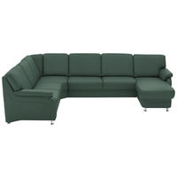 WOHNLANDSCHAFT Echtleder Opal  - Opal/Alufarben, Konventionell, Leder/Metall (239/329/165cm) - Beldomo Premium